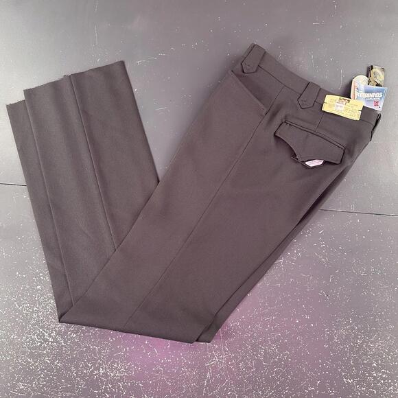 VTG Circle S Dress Pants Mens 30 Dark Gray Plush Poly Suit Slacks NWT USA - Picture 1 of 9
